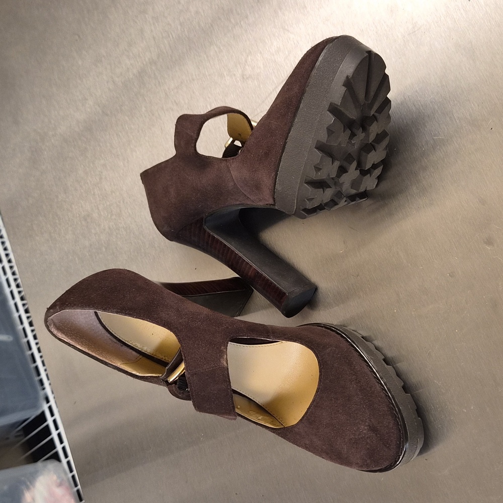 Michael Kors Dark Brown Suede Heels